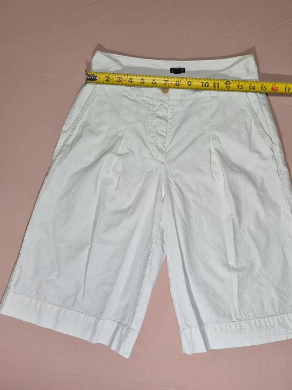 J Crew Cotton-Linen Womens Pleated Culotte Shorts White Style CI433 Size 0